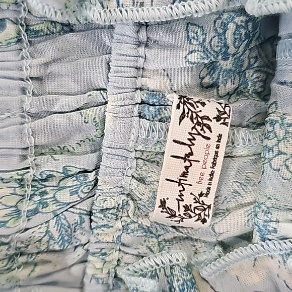 NEW FREE PEOPLE Still The One Lounge Ruffles Wide Leg Cotton Pants - Picture 8 of 9